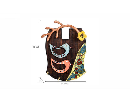 Udaipur Handicrafts  Tribal Art Bird Theme Key Holder