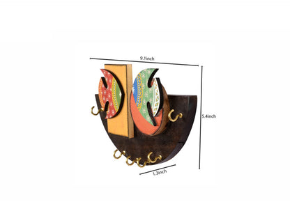 Udaipur Handicrafts Wood Multicolor  Fish Key Holder