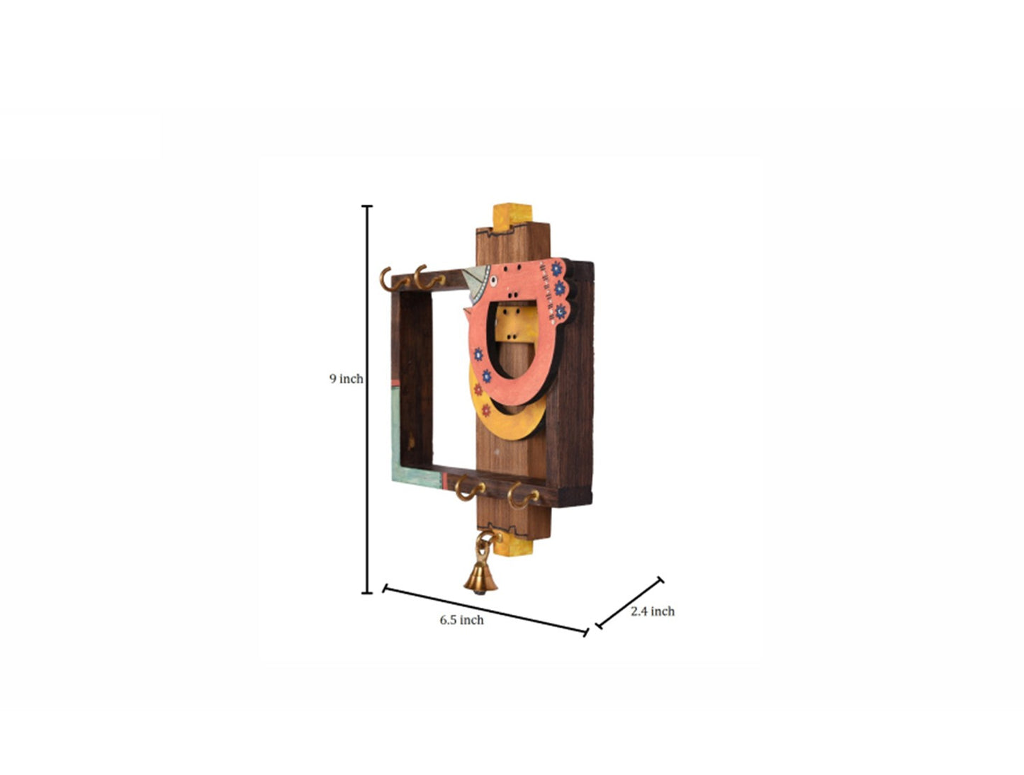 Udaipur Handicrafts Wood Multicolor Bird Design Key Holder