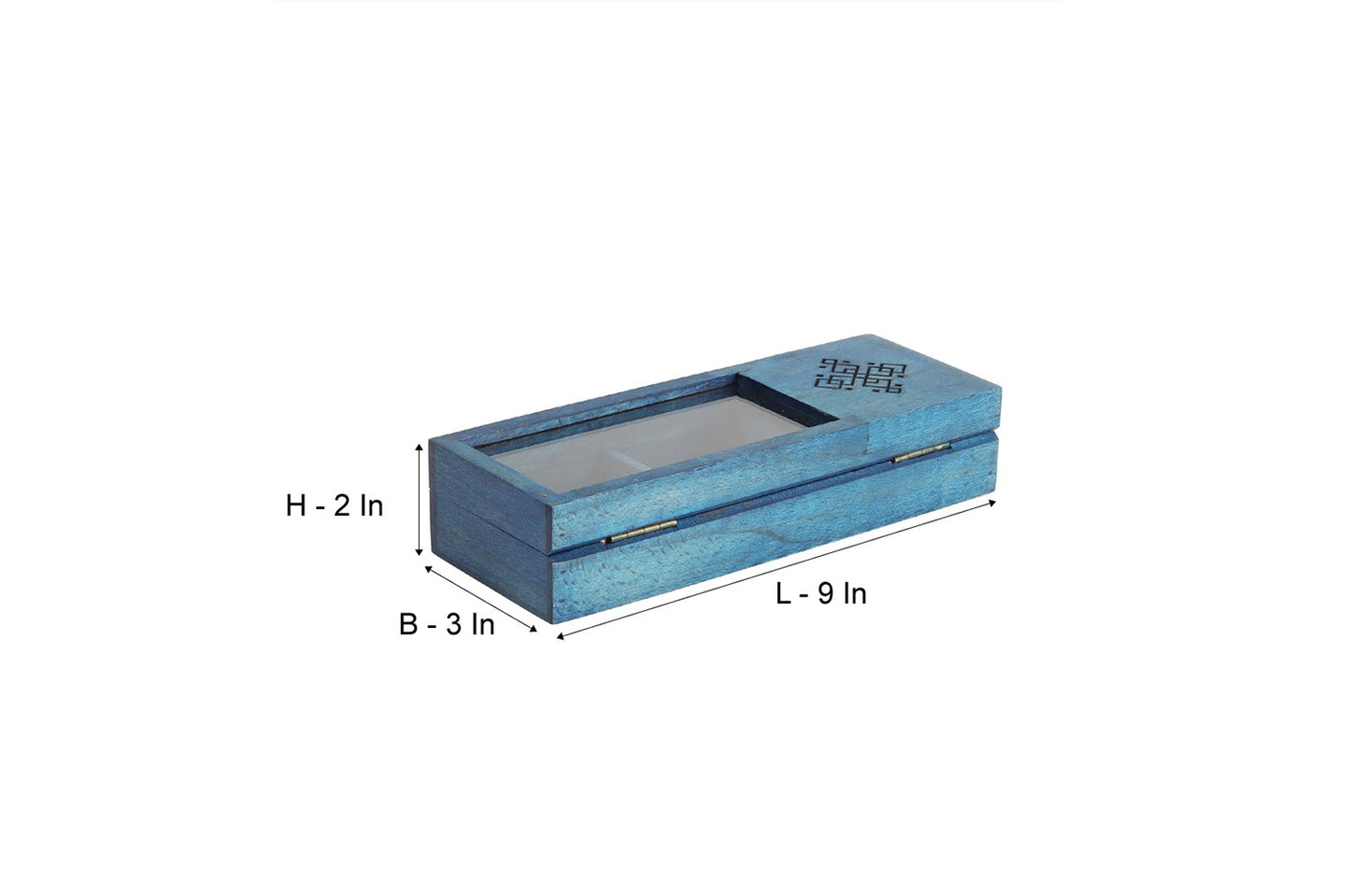 Udaipur Handicrafts Hand-made Distress Blue Wooden Multipurpose Box