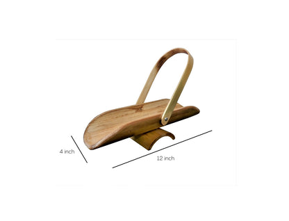 Udaipur Handicrafts Wood Bamboo handmade Serving Tray with Handle