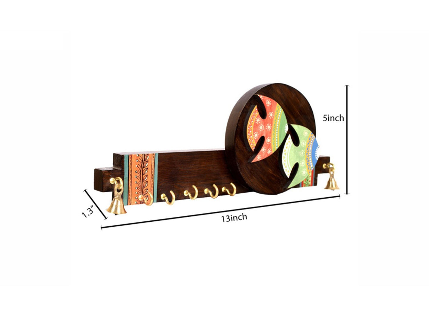 Udaipur Handicrafts Wood Multicolor Madhubuti Fish Handcrafted Key Holder