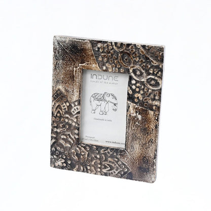 White Distressed Hand Carved Wooden Photo Frames