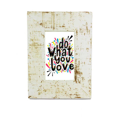 Wooden Photo Frame - Rough Distressed White 4 X 6 Inches