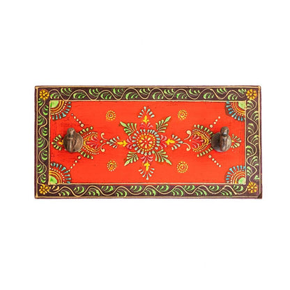 Handcrafted Key Hanger With Twin Brass Hooks