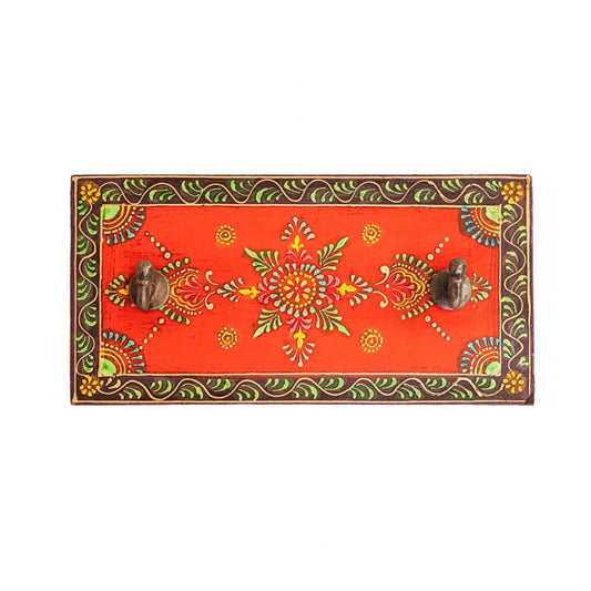 Handcrafted Key Hanger With Twin Brass Hooks