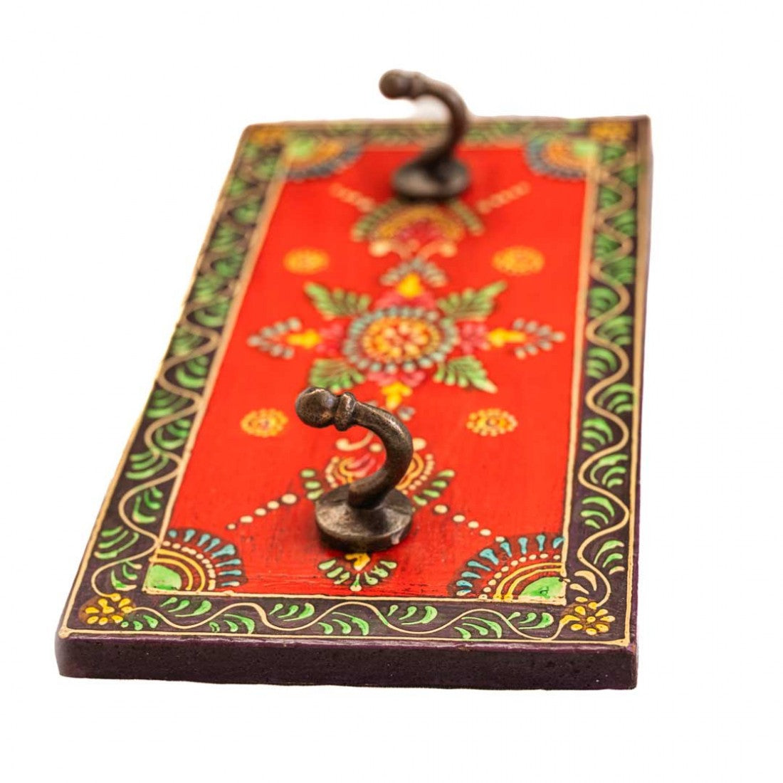 Handcrafted Key Hanger With Twin Brass Hooks