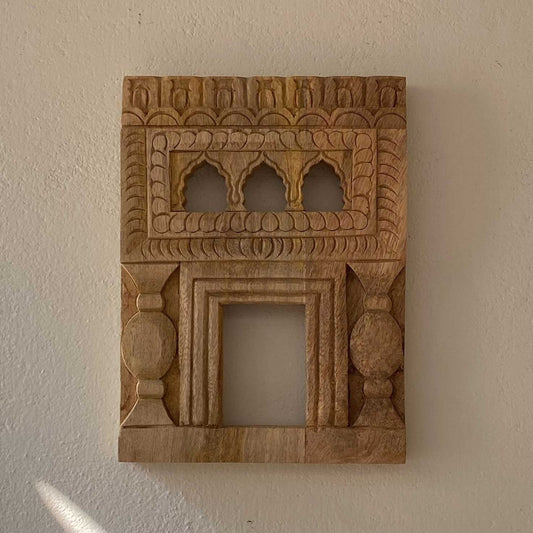Raw Finish Small Jharokha Frame With Tibari
