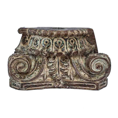 Wooden Antique Carved Block Candle Stand