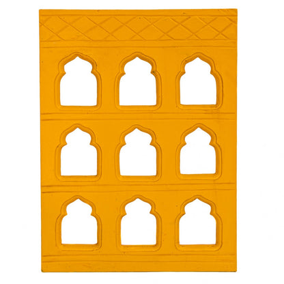 Handcrafted 9 Window Vibrant Yellow Frame