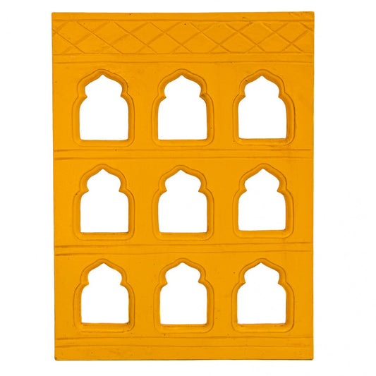 Handcrafted 9 Window Vibrant Yellow Frame