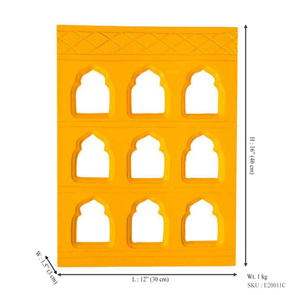 Handcrafted 9 Window Vibrant Yellow Frame