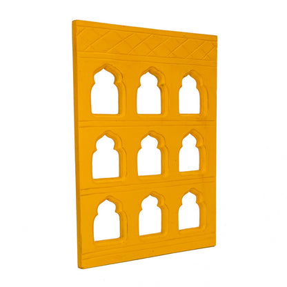 Handcrafted 9 Window Vibrant Yellow Frame