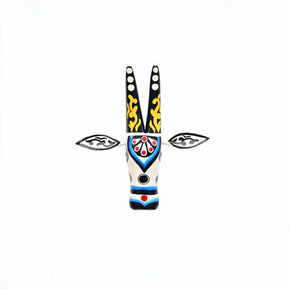 Hand Painted Wooden Cow Face In White/Black