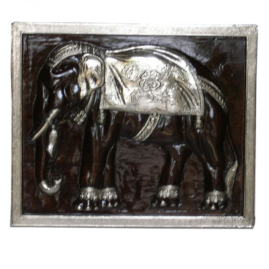 Carved Elephant Wall Panel