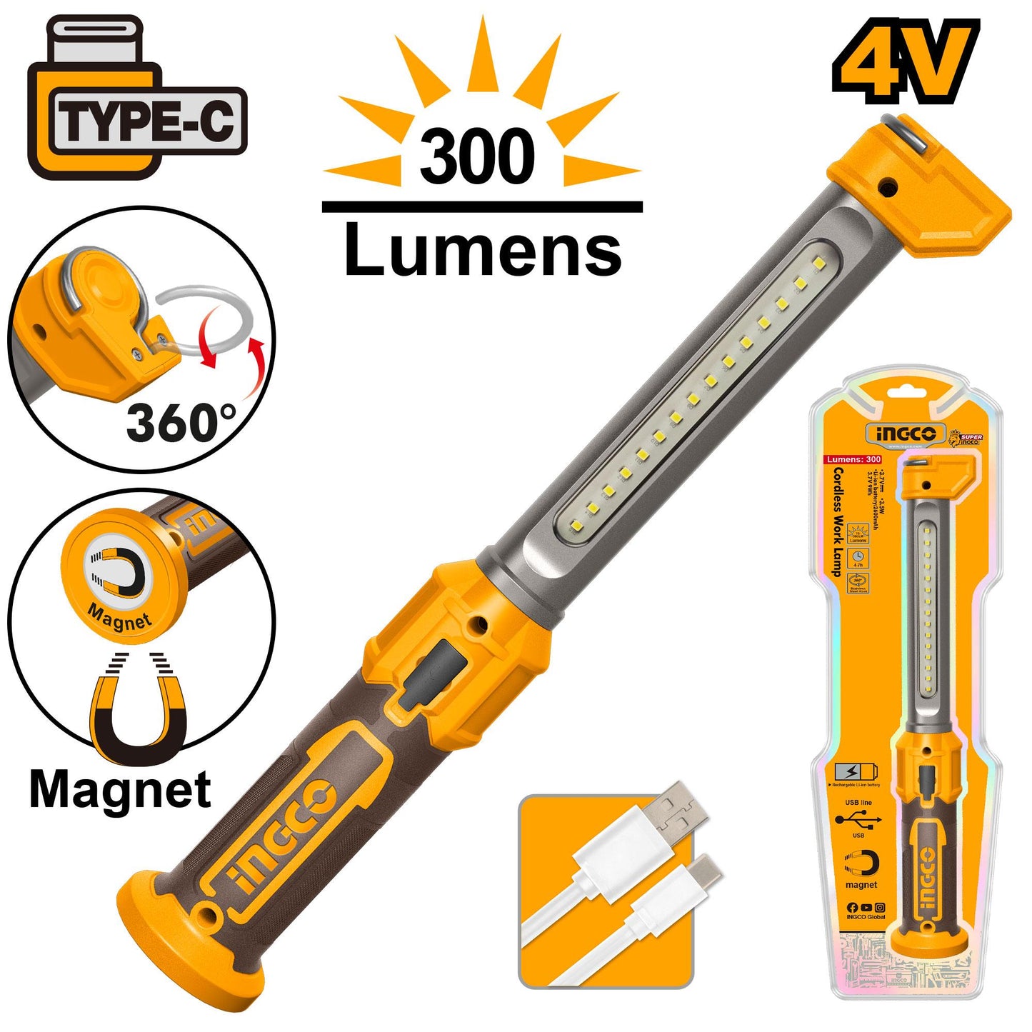 INGCO Cordless work lamp HWLI043006