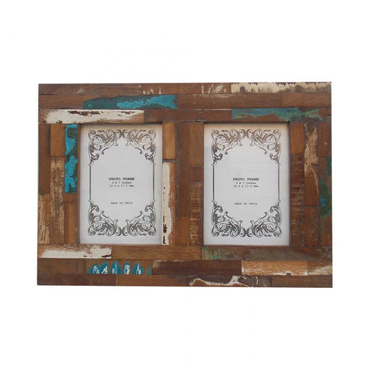 Couple Photo Frame 2 Photo 5 X 7 Inches - Reclaimed Wood
