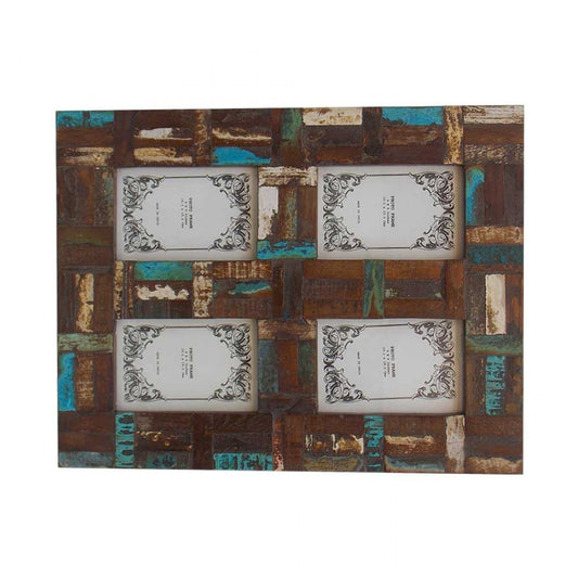 Family Photo Frame 4 Photo 4 X 6 Inches - Reclaimed Wood