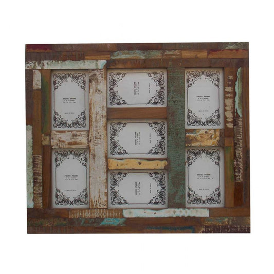 Family Photo Frame 7 Photos 4 X 6 Inches - Reclaimed Wood