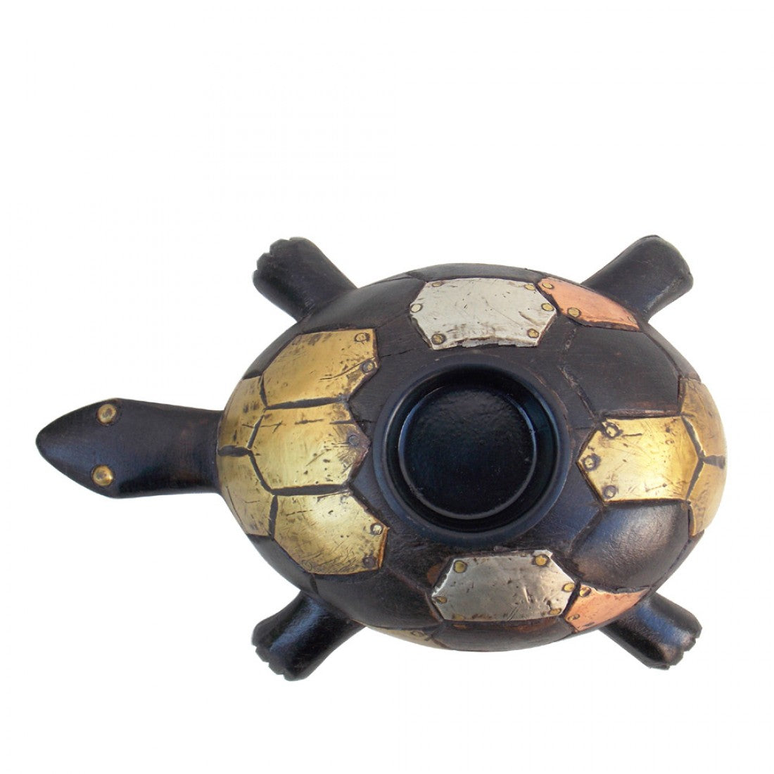 Good Luck Turtle Tealight - Wood & Metal (Tortoise)