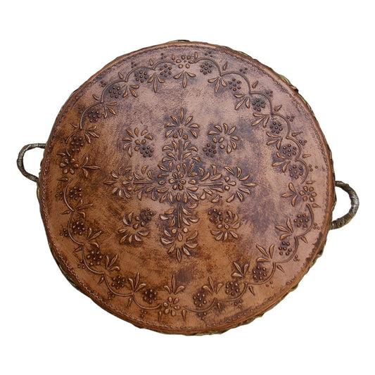 Antique Copper Brass Colored Indian Tribal Nagada (Drum) - dia. 21 Inches