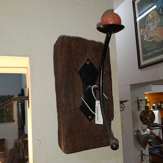 Sleeper Wood Log Wall Candle Stand