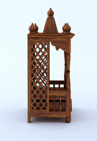 Udaipur Handicrafts Wood Temple/Mandir With One Drawer Storage