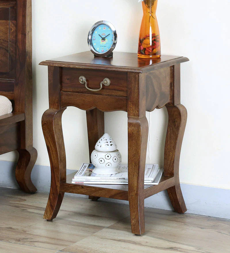 Udaipur Handicrafts Wood Bedside Table