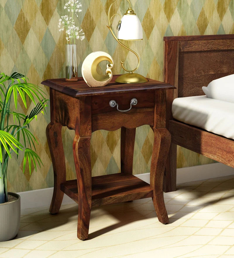 Udaipur Handicrafts Wood Bedside Table