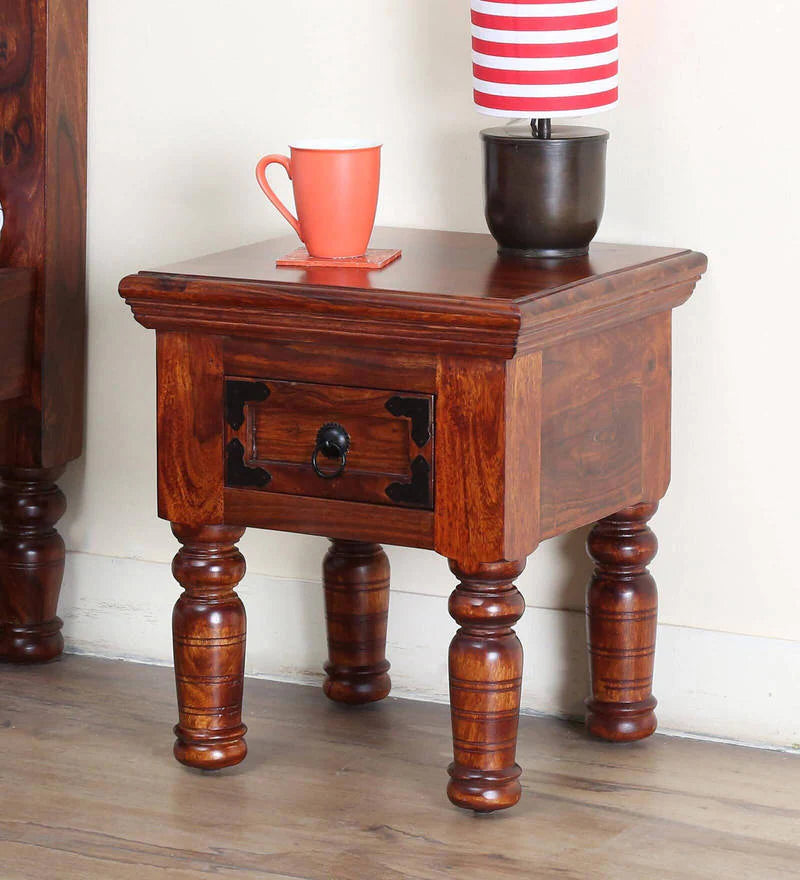 Udaipur Handicrafts Wood Bedside Table