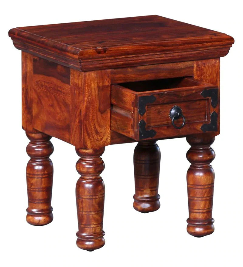 Udaipur Handicrafts Wood Bedside Table