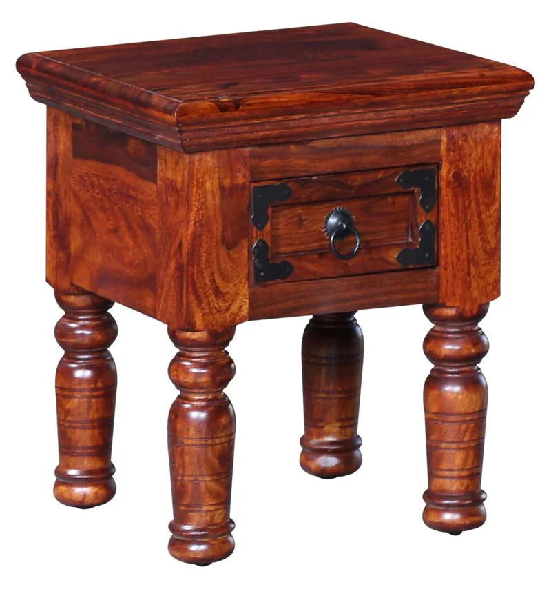 Udaipur Handicrafts Wood Bedside Table