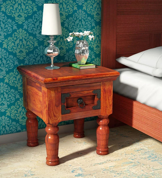 Udaipur Handicrafts Wood Bedside Table