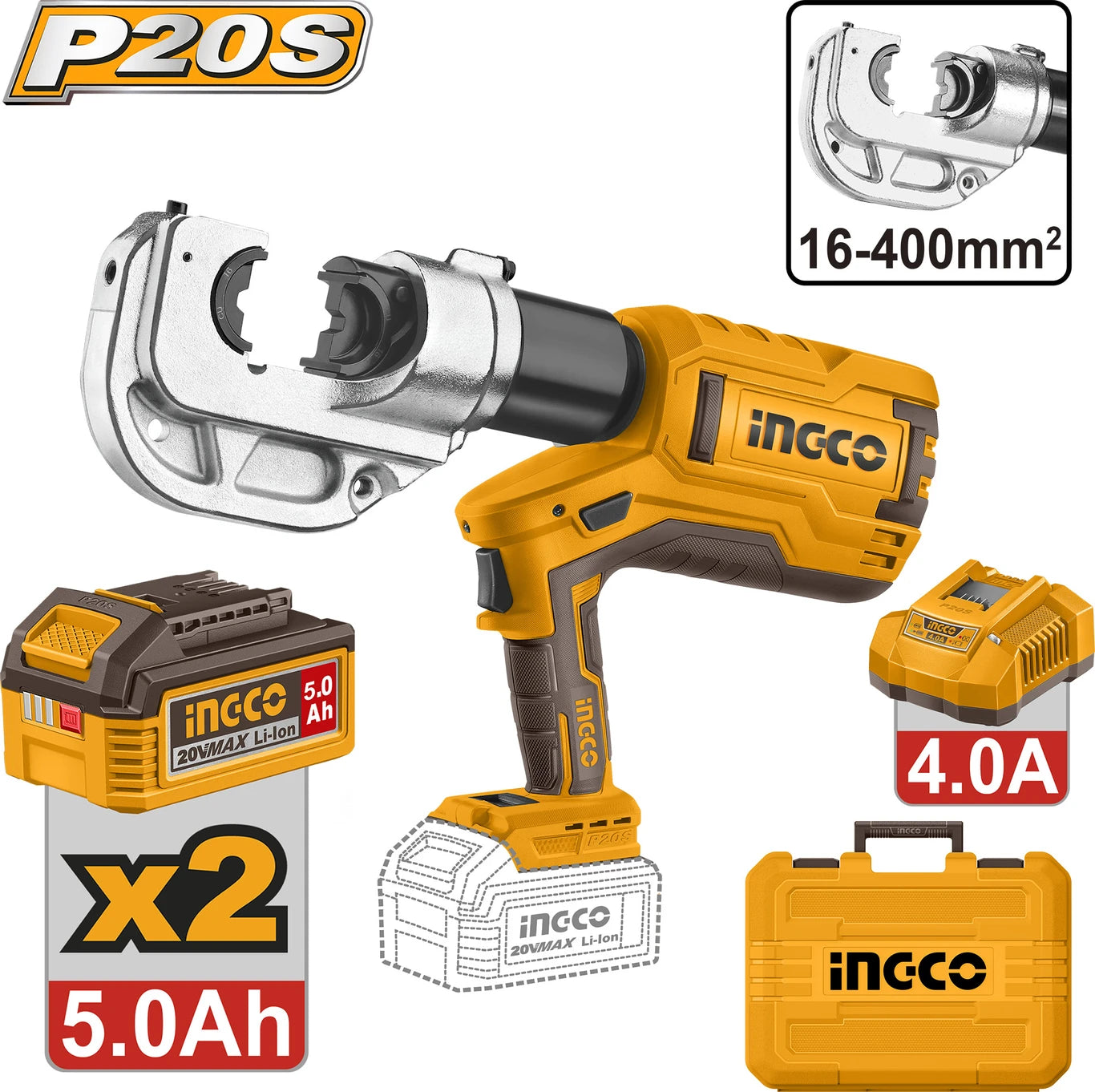 INGCO Cordless hydraulic crimping tool CTLI2005
