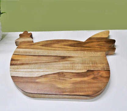 Udaipur Handicrafts Wood Brown Color Hen Shape Chopping Board