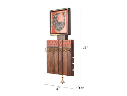 Udaipur Handicrafts  Tiles Key Holder Panel with 6 Hooks