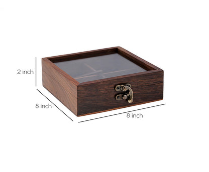 Udaipur Handicrafts Brown Wooden Spice Box With 4 Containers And Spoon
