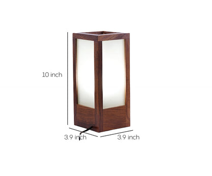 Udaipur Handicrafts Wood Home Decorative Table Lamp (Brown)