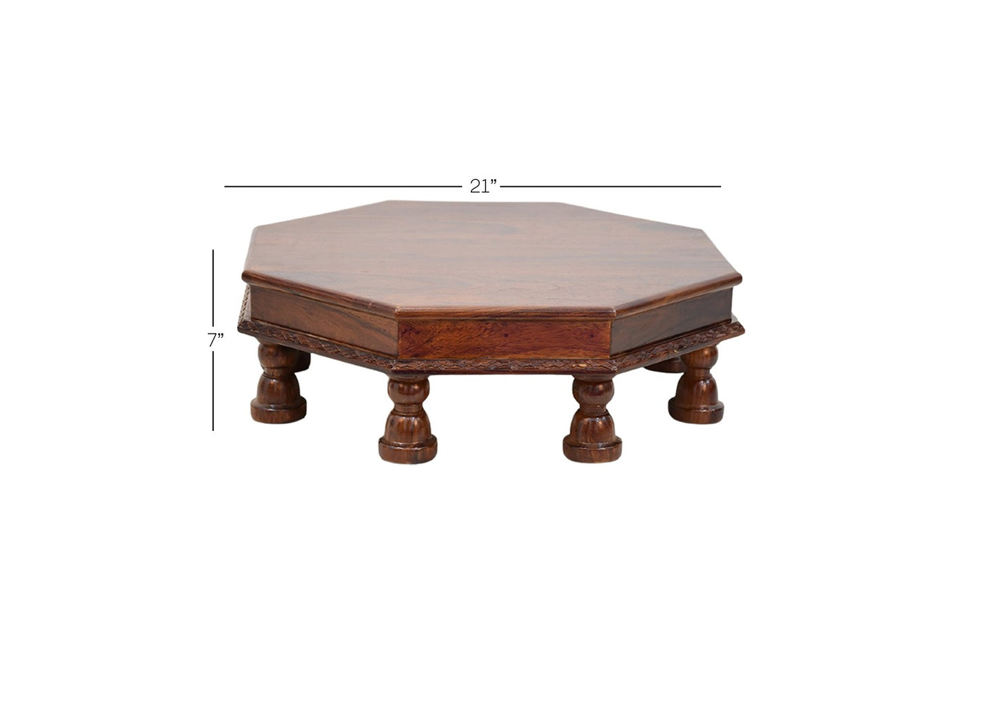 Udaipur Handicrafts Modern Style Brown Wooden Chowki