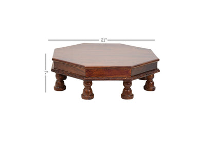 Udaipur Handicrafts Modern Style Brown Wooden Chowki