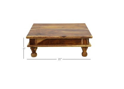 Udaipur Handicrafts Light Brown Wooden Chowki