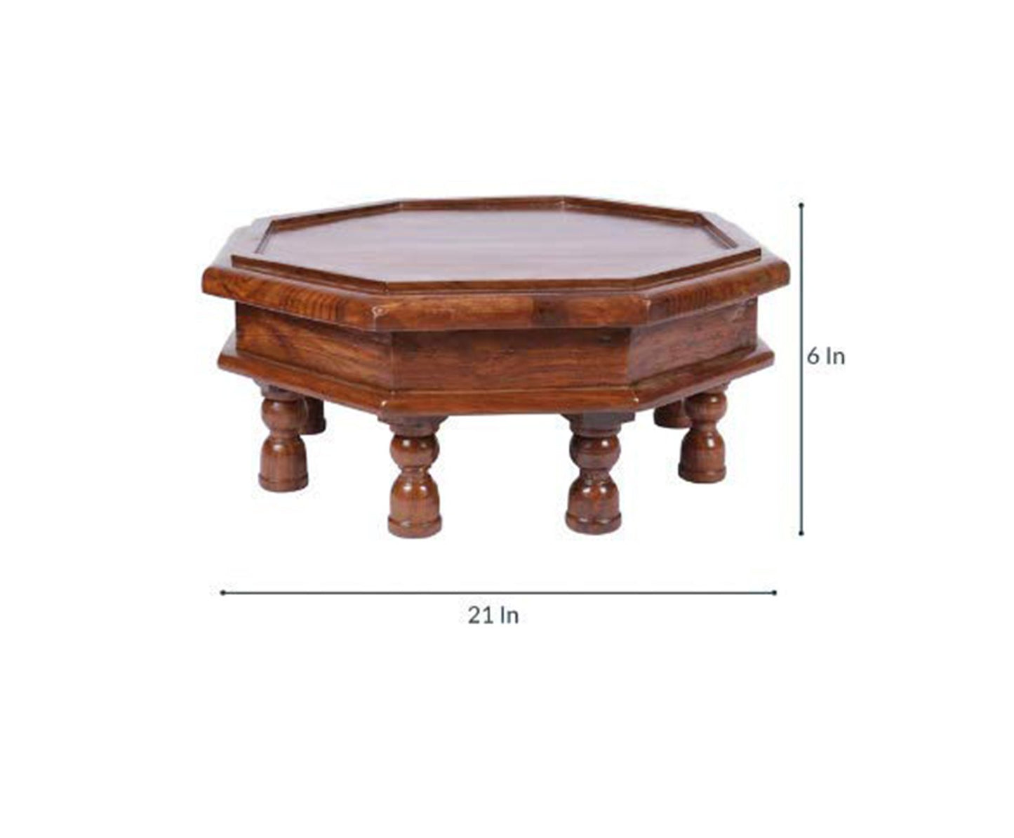 Udaipur Handicrafts Brown Wooden Octagon Chowki