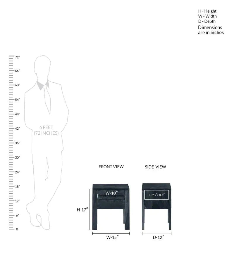 Udaipur Handicrafts Wood Bed Side Table