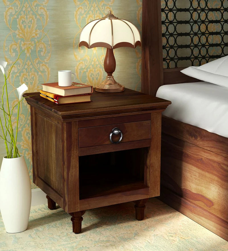 Udaipur Handicrafts Wood Bed Side Table