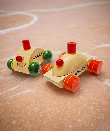 UdrCrafts® Toy Car for Kids Durable Natural Wood Push Car Toy for Toddlers, Educational Montessori Vehicle Toy for Boys & Girls