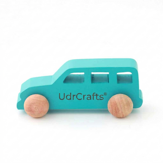 UdrCrafts® Wooden Jeep for Toddlers and Infants | Push Wooden Vehicle Toy | 6M-3Y | Helps Child in Grip Strength, Hand-Eye Coordination