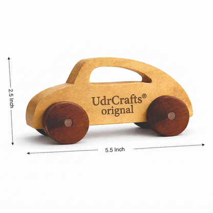 UdrCrafts® | Wooden Car Toy for Kids | Natural Neem Wood | Smooth Wheels | No Metal & Chemical Free | Eco-Friendly Toddler Toy | Model Name :- Shivi's 1st Car