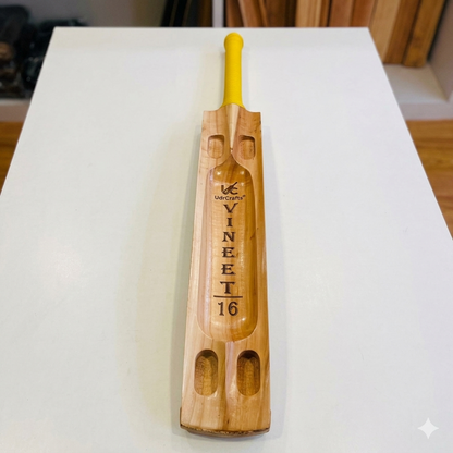 UdrCrafts® Customized Heavy Duty Scoop Cricket Bat for Hard & Soft Tennis Ball | Custom Laser Engraved Name Professional Wooden Bat with High-Control Grip