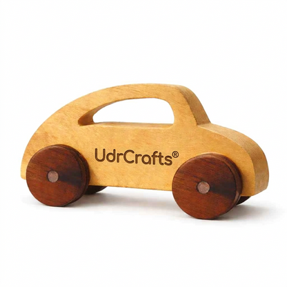 UdrCrafts® | Wooden Car Toy for Kids | Natural Neem Wood | Smooth Wheels | No Metal & Chemical Free | Eco-Friendly Toddler Toy | Model Name :- Shivi's 1st Car
