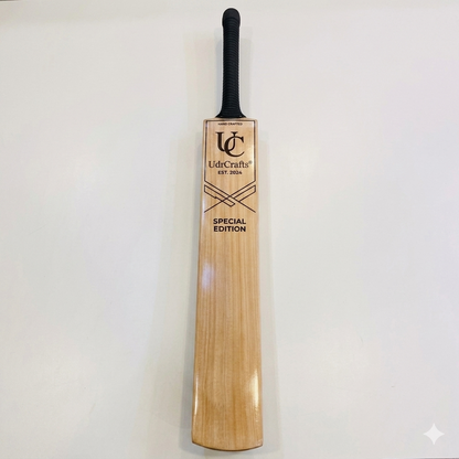 UdrCrafts® Customized Heavy Duty Scoop Cricket Bat for Hard & Soft Tennis Ball | Custom Laser Engraved Name Professional Wooden Bat with High-Control Grip